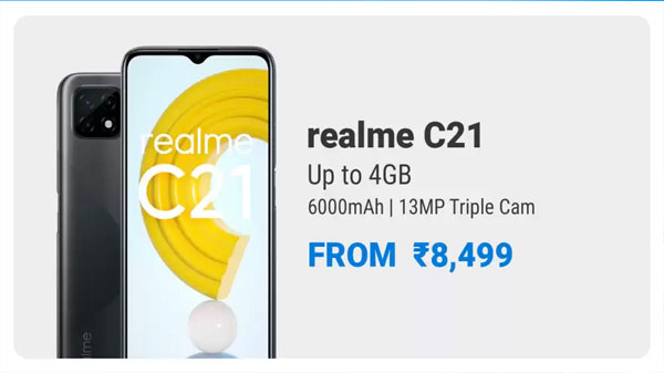 Realme C21 (Cross Black, 32 GB)  (3 GB RAM