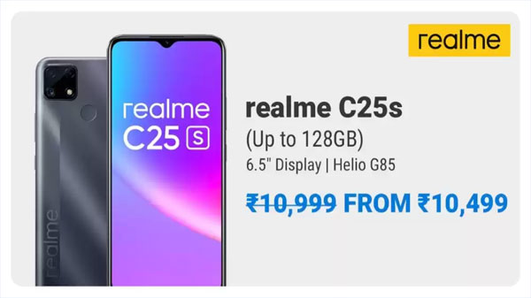 Realme C25s (Watery Grey, 128 GB)  (4 GB RAM)