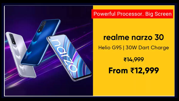 Realme Narzo 30 (Racing Blue, 64 GB)  (4 GB RAM)