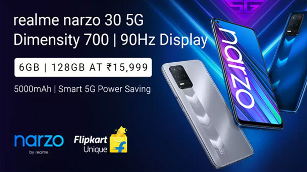 Realme Narzo 30 5G (Racing Silver, 128 GB)  (6 GB RAM)