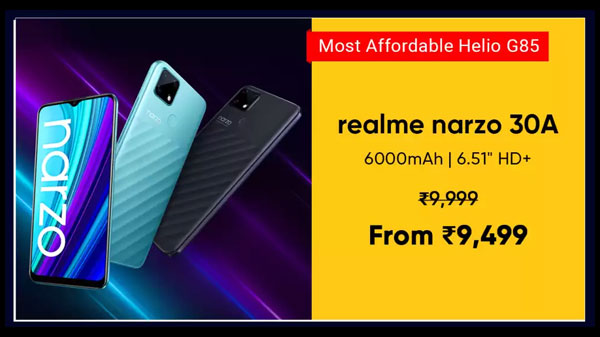 Realme Narzo 30A (Laser Black, 32 GB)  (3 GB RAM)