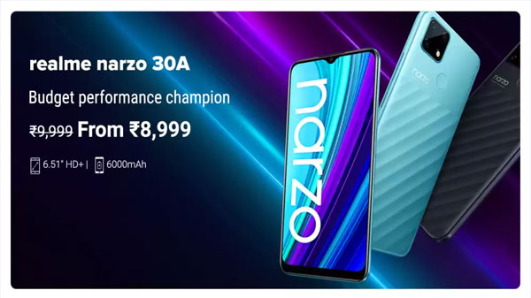 Realme Narzo 30A (Laser Blue, 32 GB)  (3 GB RAM)