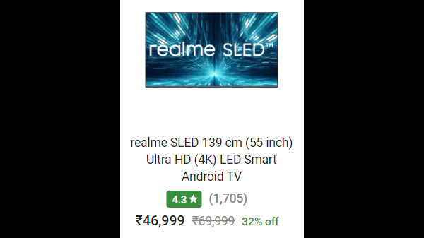 Realme SLED 139 cm (55 inch) Ultra HD (4K) LED Smart Android TV  (RMV2001 SLED TV 55)