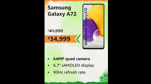 Samsung Galaxy A72 (Black, 8GB RAM, 128GB Storage) with No Cost EMI/Additional Exchange Offers