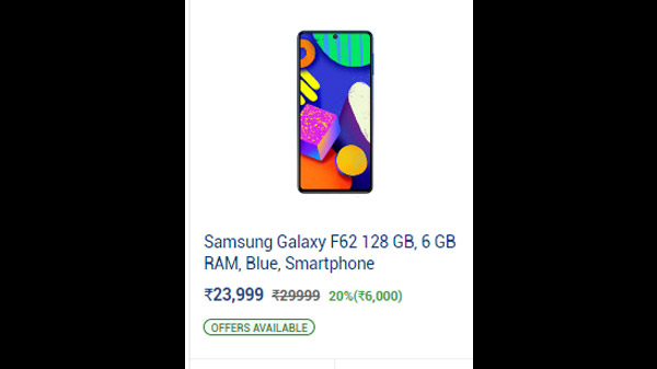 Samsung Galaxy F62 128 GB, 6 GB RAM,