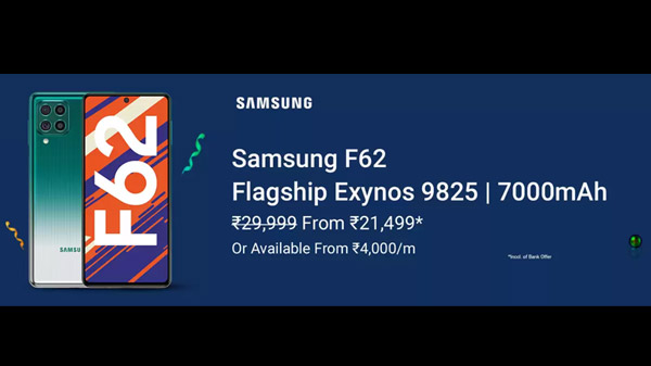 Samsung Galaxy F62 (Laser Blue, 128 GB)  (6 GB RAM)