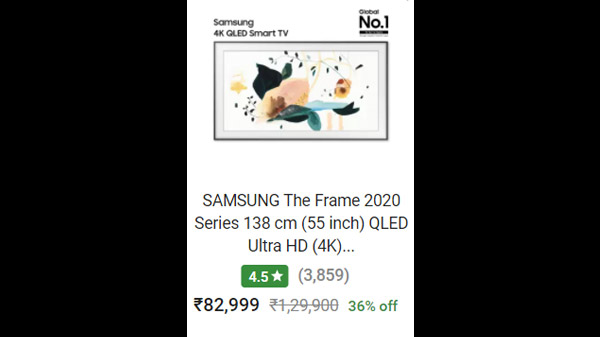 Samsung The Frame 2020 Series 138 cm (55 inch) QLED Ultra HD (4K) Smart TV 