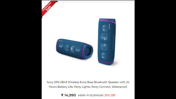Sony SRS-XB43 Wireless Extra Bass Bluetooth Speaker