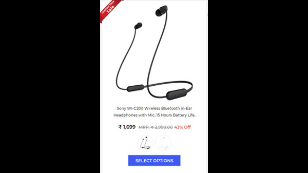 Sony WI-C200 Wireless Bluetooth in-Ear Headphones