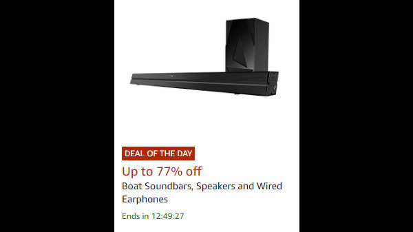 Up to 77% off Boat Soundbars, Speakers, and Wired Earphones