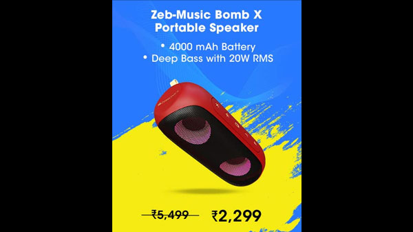 ZEBRONICS Zeb-Music Bomb X Wireless 20W Portable Speaker,