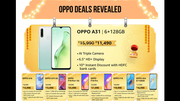 Amazon Great Indian Festival Sale: Discount Offers On OPPO A31, OPPO A16, OPPO F19 Pro+ 5G, And More