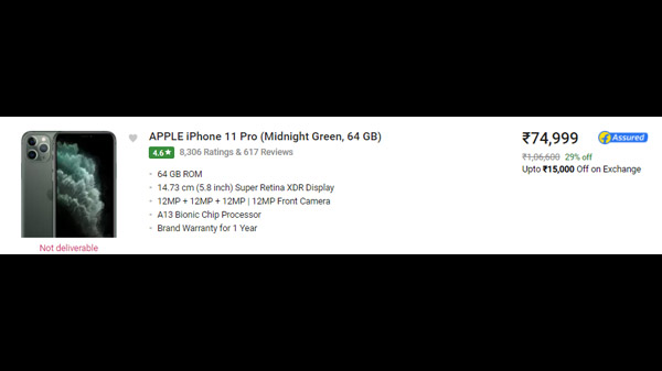 Apple iPhone 11 Pro (Midnight Green, 64 GB)