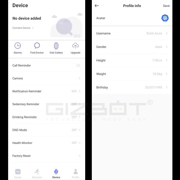 Dizo App Key Features