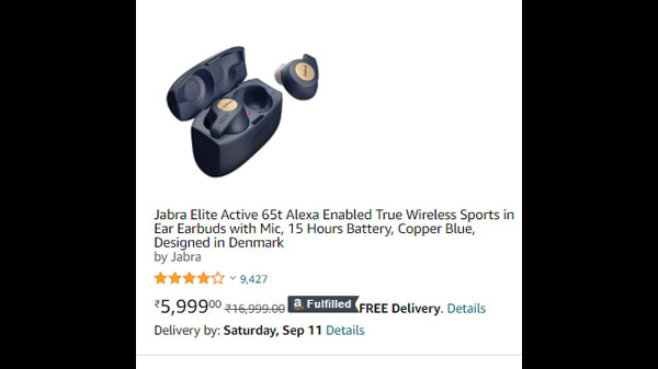 Jabra Elite Active 65t Alexa Enabled True Wireless Sports in Ear Earbuds