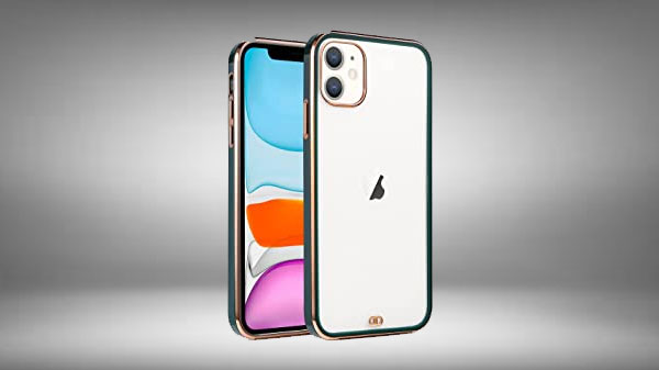 KARWAN Back Cover for Apple iPhone 12 Pro Max  (White, Gold, Transparent, Shock Proof)