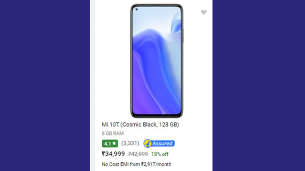 Mi 10T (Cosmic Black, 128 GB)  (8 GB RAM)