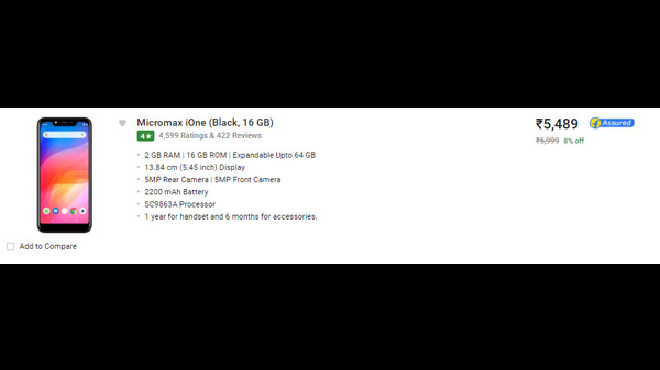 Micromax iOne (Black, 16 GB)  (2 GB RAM)