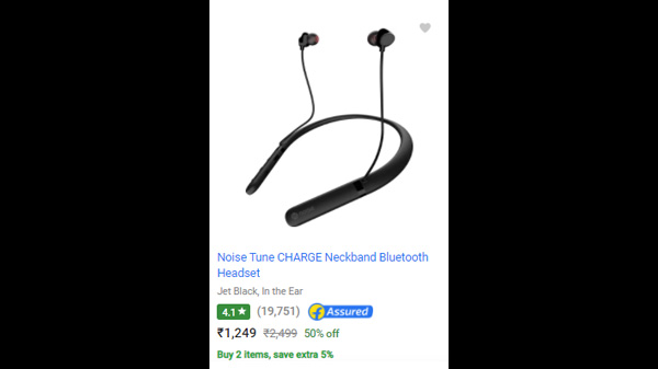 Noise Tune CHARGE Neckband Bluetooth Headset  (Jet Black, In the Ear)