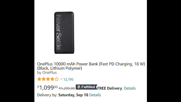 OnePlus 10000 mAh Power Bank (Fast PD Charging, 18 W)