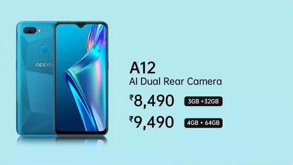 OPPO A12 (Flowing Silver, 64 GB)  (4 GB RAM)