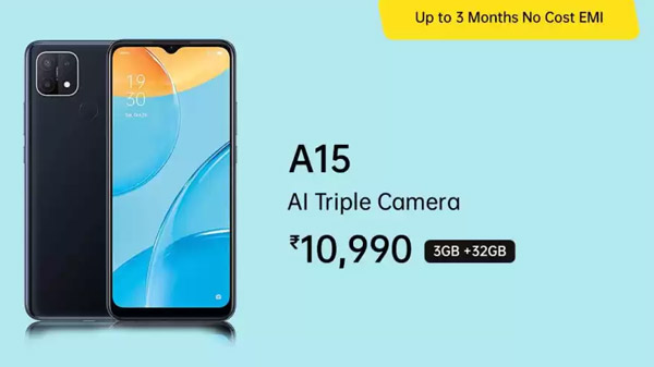 OPPO A15 (Dynamic Black, 32 GB)  (3 GB RAM)