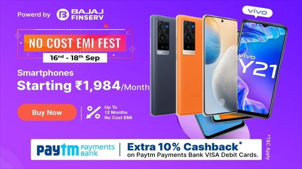 Paytm Mall No Cost EMi Offers On Vivo Smartphones