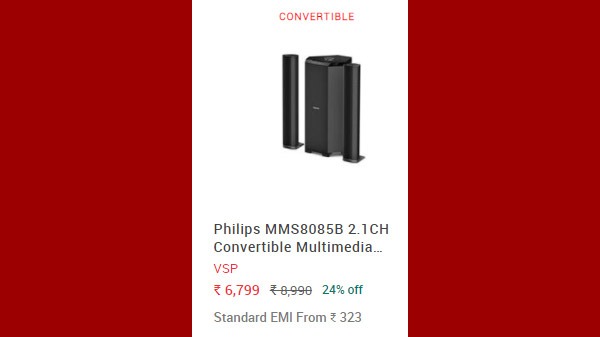 Philips MMS8085B 2.1CH Convertible Multimedia Speaker