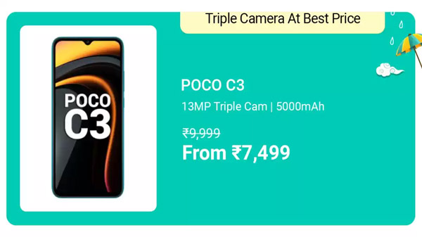 POCO C3 (Arctic Blue, 32 GB)  (3 GB RAM)