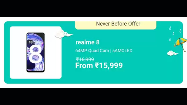 Realme 8 (Cyber Black, 128 GB)  (4 GB RAM)