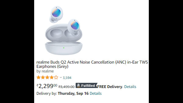 Realme Buds Q2 Active Noise Cancellation (ANC) in-Ear TWS Earphones (Black)