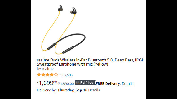 Realme Buds Wireless in-Ear Bluetooth 5.0