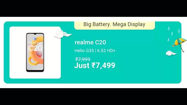 Realme C20 (Cool Blue, 32 GB)  (2 GB RAM)