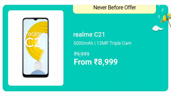 Realme C21 (Cross Black, 32 GB)  (3 GB RAM)
