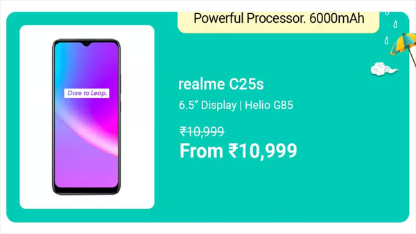 Realme C25s (Watery Blue, 64 GB)  (4 GB RAM)