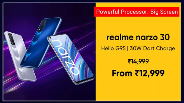 Realme Narzo 30 (Racing Blue, 64 GB)  (4 GB RAM)