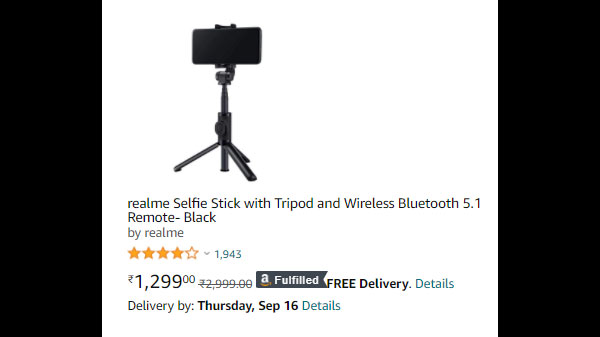 Realme Selfie Stick with Tripod and Wireless Bluetooth 5.1