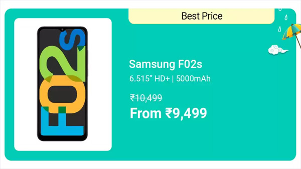 Samsung Galaxy F02s (Diamond Blue, 32 GB)  (3 GB RAM)