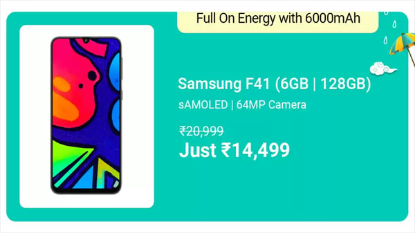 Samsung Galaxy F41 (Fusion Green, 64 GB)  (6 GB RAM)