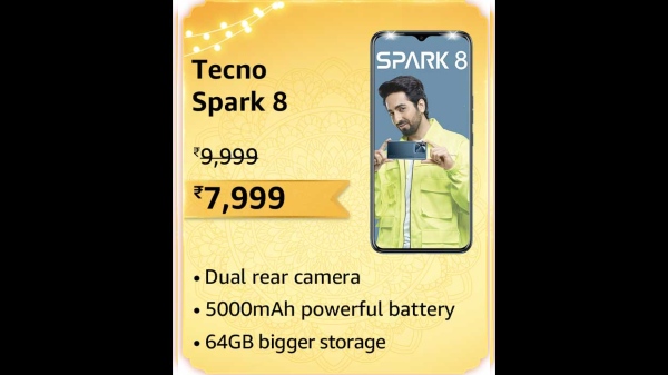 Tecno Spark 8 At Amazon Great Indian Festival Sale