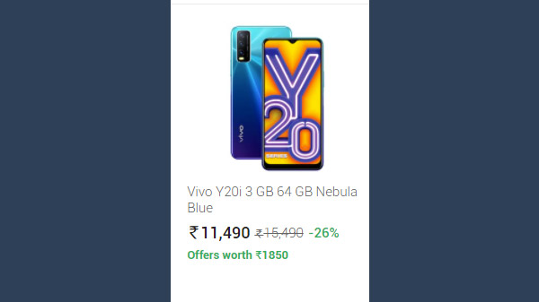 Vivo Y20A 3 GB 64 GB Nebula Blue