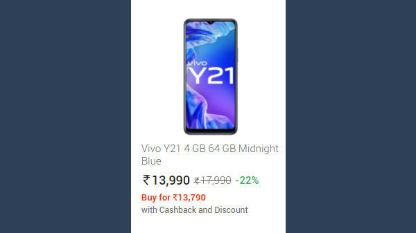 Vivo Y21 4 GB 64 GB Midnight Blue
