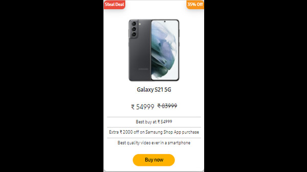 Samsung Galaxy S21 5G (35% Off)