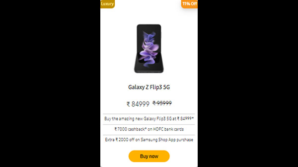 Samsung Galaxy Z Fold3 5G (13% Off)