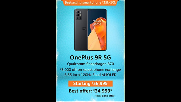 OnePlus 9R 5G (Carbon Black, 12GB RAM, 256 GB Storage)