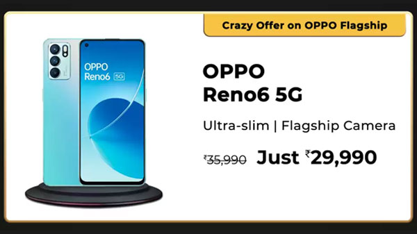 OPPO Reno6 5G (Aurora, 128 GB)  (8 GB RAM)