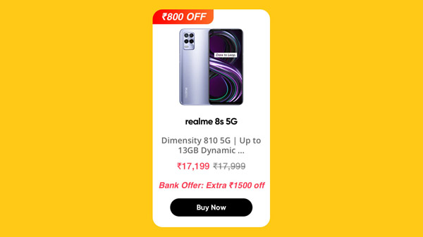 Realme 8s 5G (Universe Blue, 6GB+128GB)