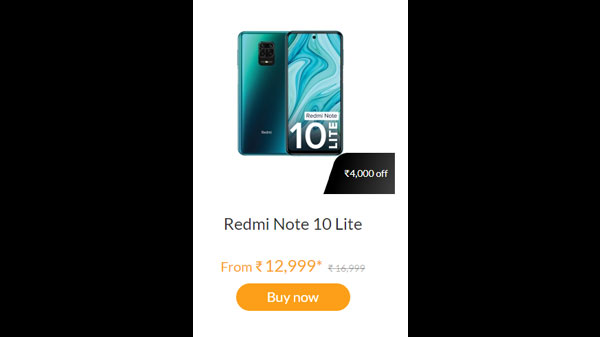 Rs. 4,000 off on Redmi Note 10 Lite