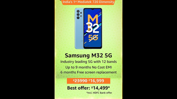 Samsung Galaxy M32 5G (Slate Black, 8GB RAM, 128GB Storage)
