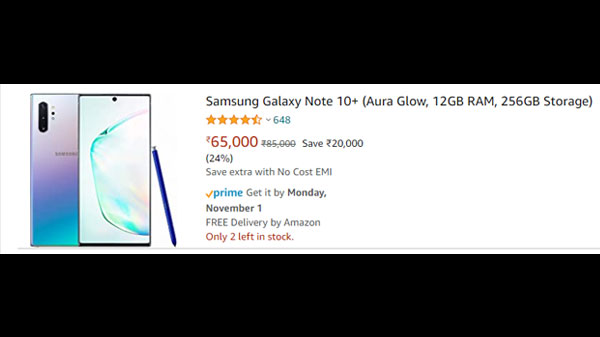 Samsung Galaxy Note10+ (Aura Glow, 12GB RAM, 256GB Storage)